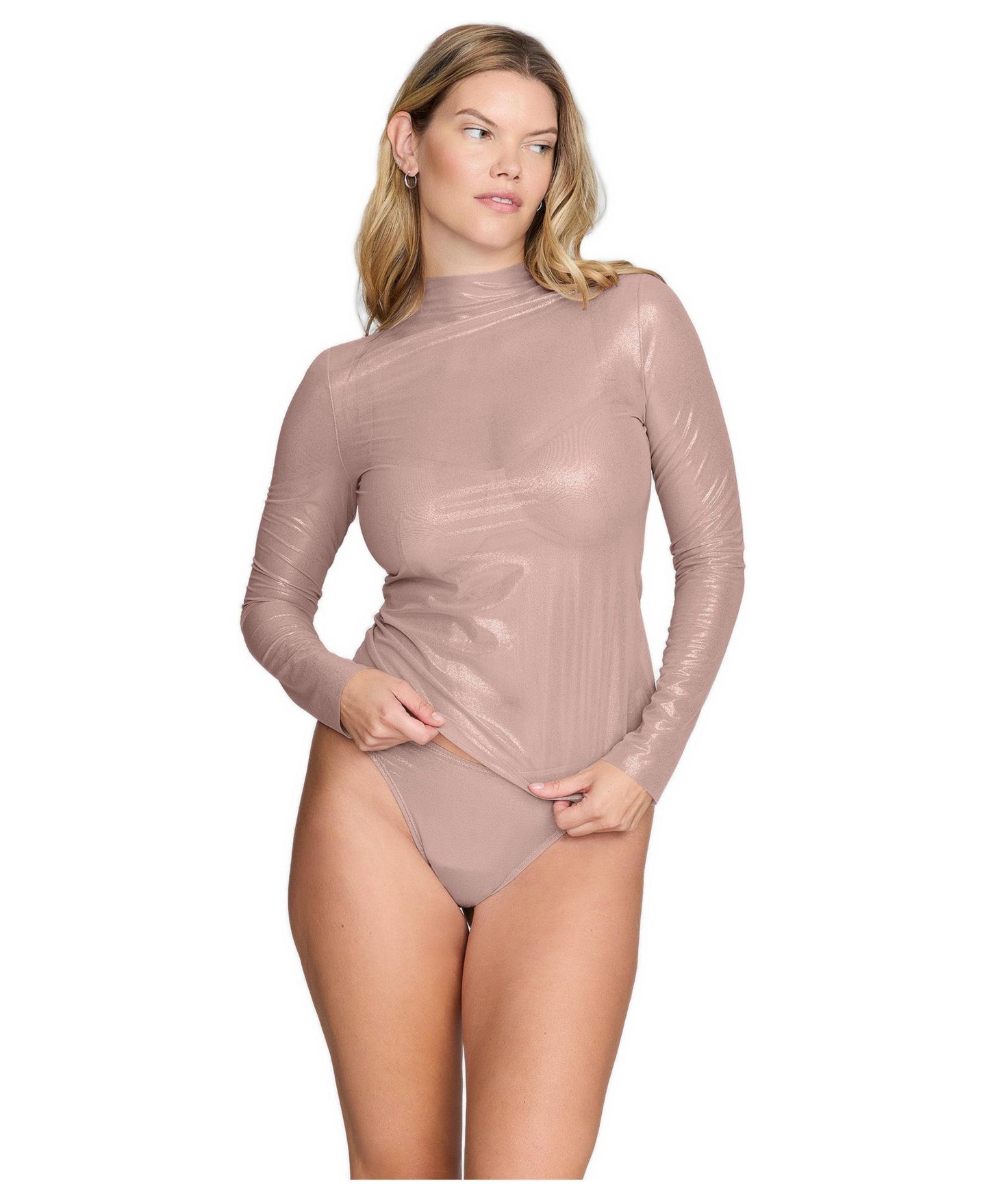Женский топ CUUP The Mockneck - Mesh, цвет: Moonbeam — фото 2