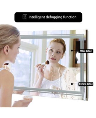 41.3 x 19.7 In Rectangular Led Backlit Illuminated Bathroom Mirror Wall Mounted Makeup Mirror