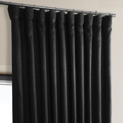 Half Price Drapes Extra Wide Textured Faux Linen Room Darkening Curtain
