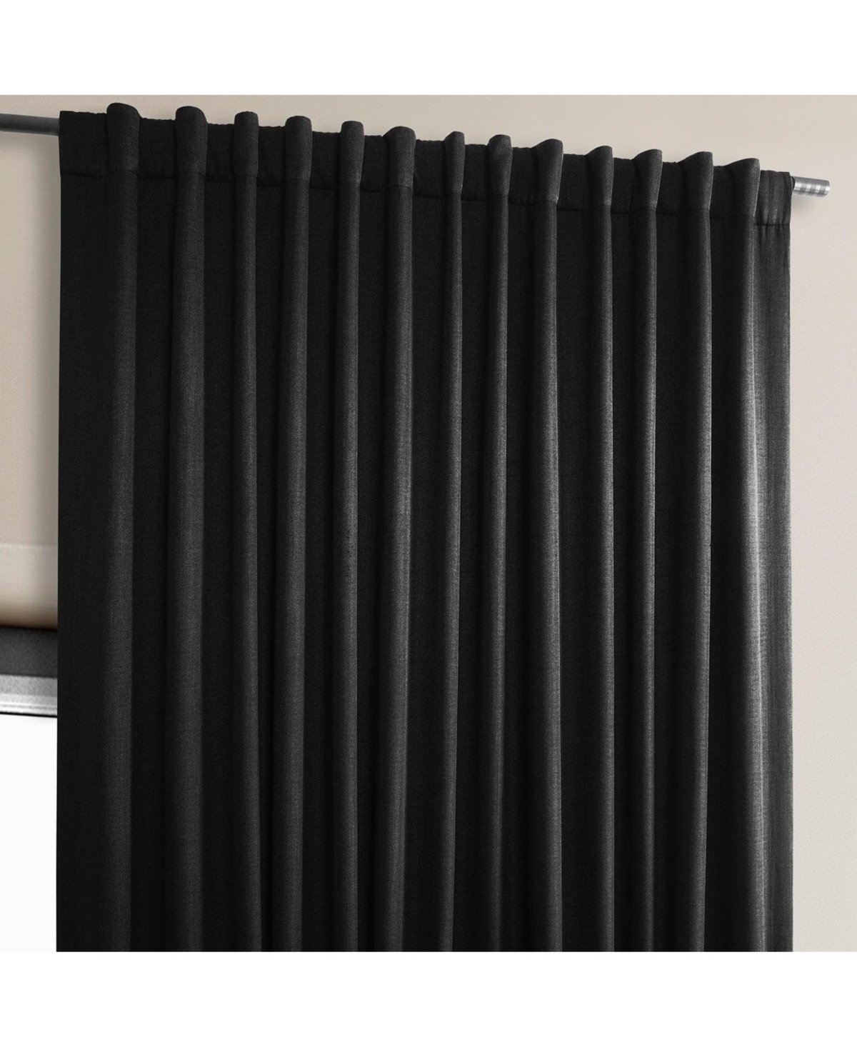 Half Price Drapes Extra Wide Textured Faux Linen Room Darkening Curtain