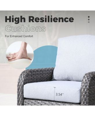 2 Pieces Patio Fruniture Set,Outdoor Wicker Chairs,Artificially Woven Rattan Chairs with Armrest Support with Thickened Comfortable Cushion