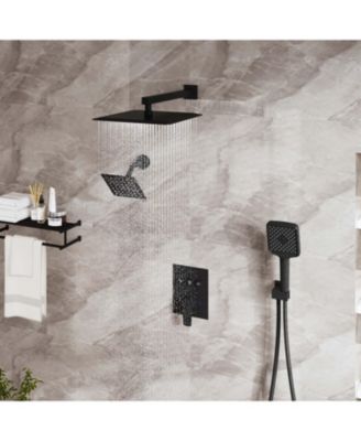 3-Function Dual Shower Head Pressure-balanced Shower System with 4 Sprays Handheld