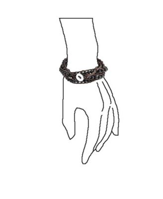 Wrap Bracelet Two Tone Multi Strand with Tiger Eye & Black Onyx Beads