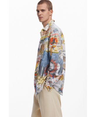 Men's Ethnic collage print shirt