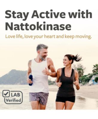 Nattokinase 2000 FU (Non-GMO), Powerful Nattokinase Supplement Made from Naturally Fermented Soybeans for Heart Health Support, 60ct