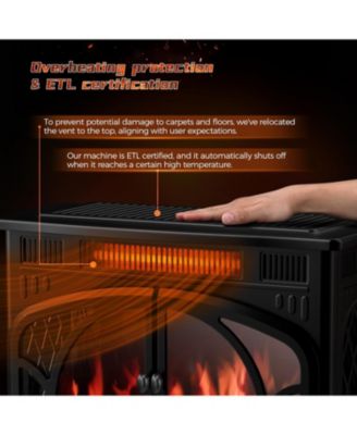 Electric Firplace Heater, Infrared Heaters with Remote Control and 3D Flame Effect and Heating Mode, Overheating Safe