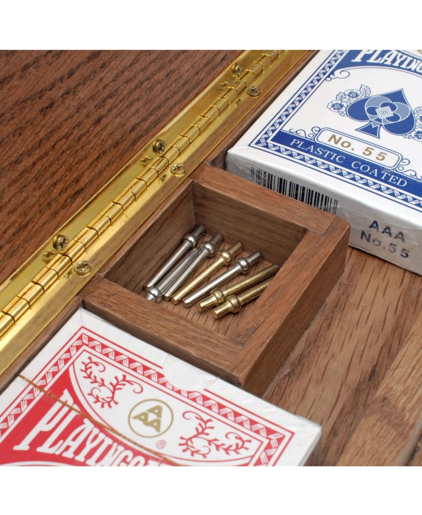 Детская настольная игра WE Games 3-Track Sprint Cabinet Cribbage Board Game, Ages 12+, цвет: Коричневый — фото 3