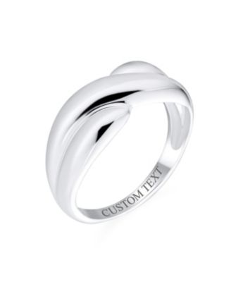 Dome Twisted Love Knot Infinity Band Silver Ring Sterling Criss Cross