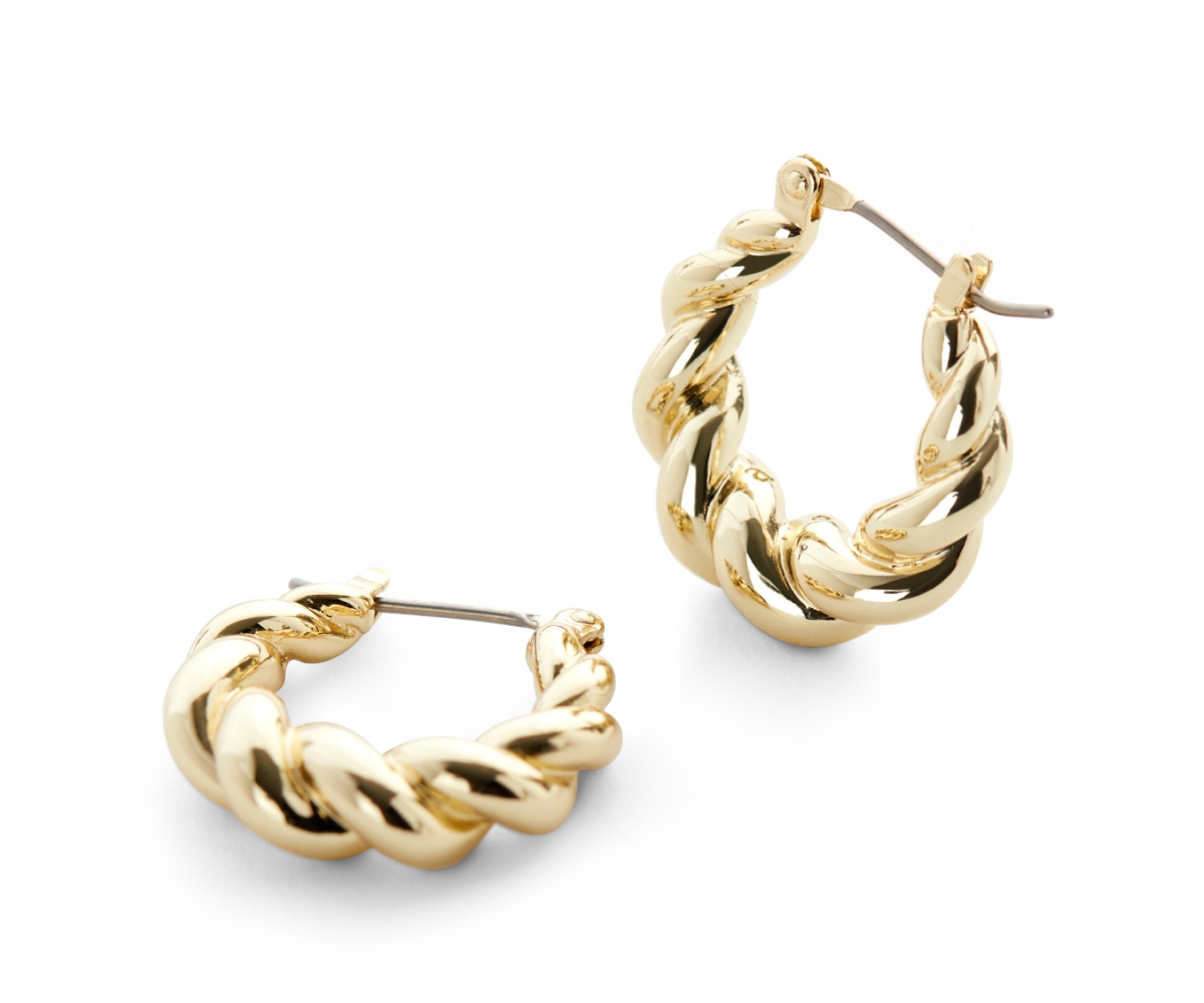 Twisted Hoop Earrings - Paris - Gold, gold