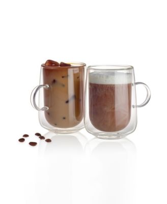 Artesano Hot Cold Clear Insulated Coffee Mugs, Set of 2
