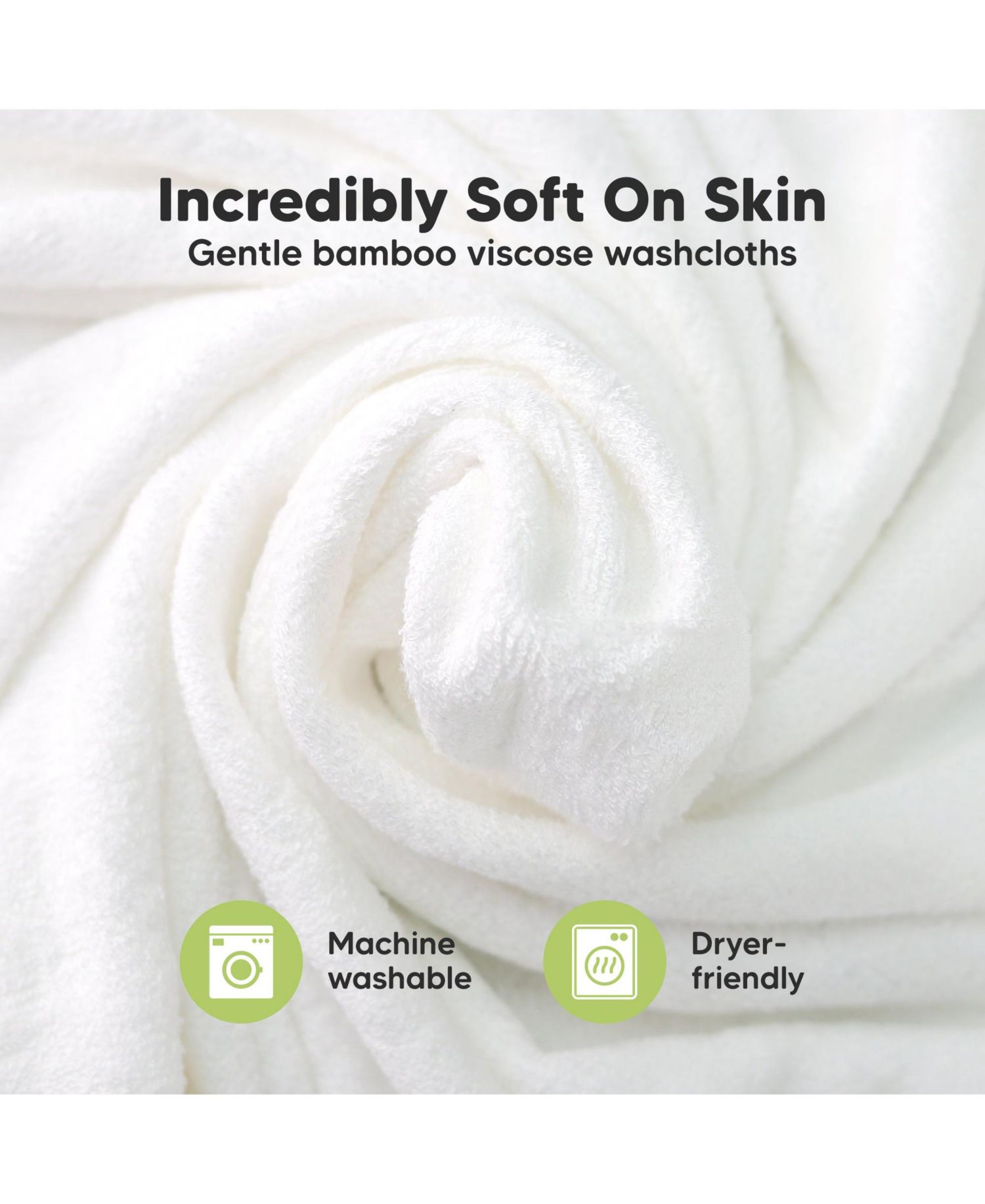 6pk Deluxe Baby Washcloths, Organic and Soft Baby Wash Cloth, Baby Bath Towel, Face Cloths