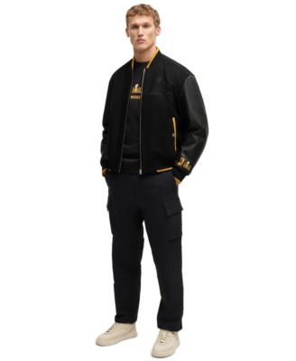 x NFL Leather Sleeve Wool-Blend Jacket