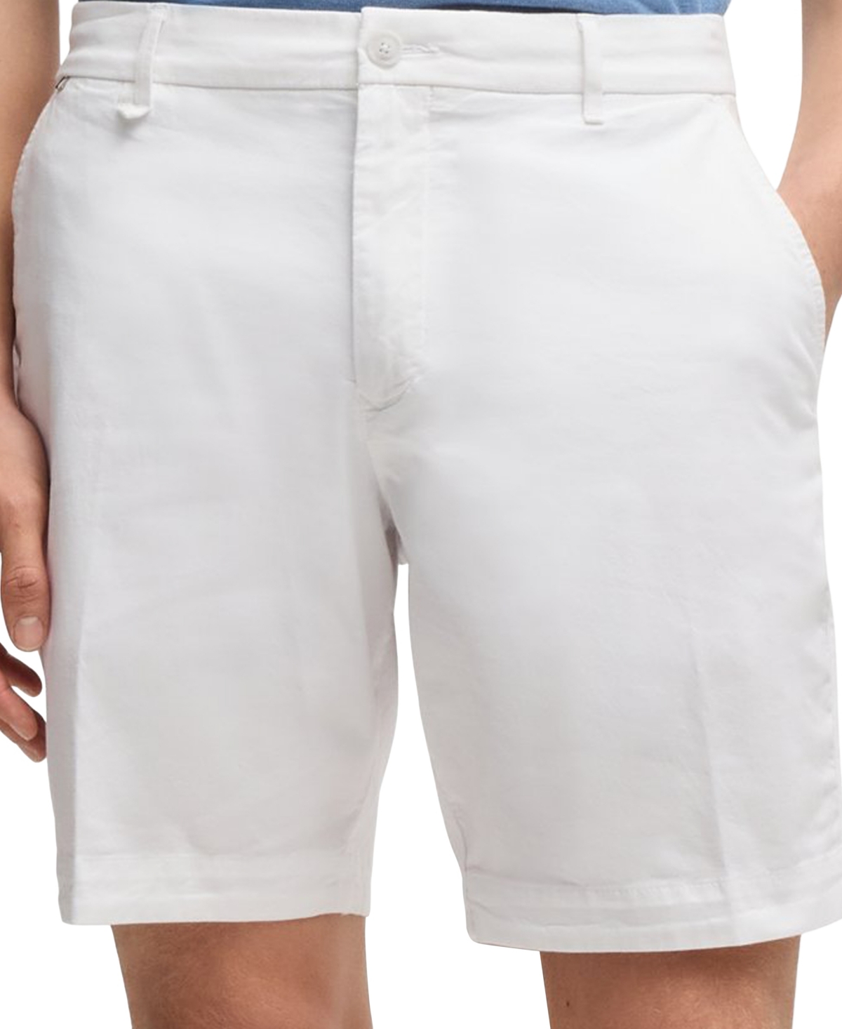 Hugo Boss Boss By  Men's Cotton-twill Slim-fit Shorts In White