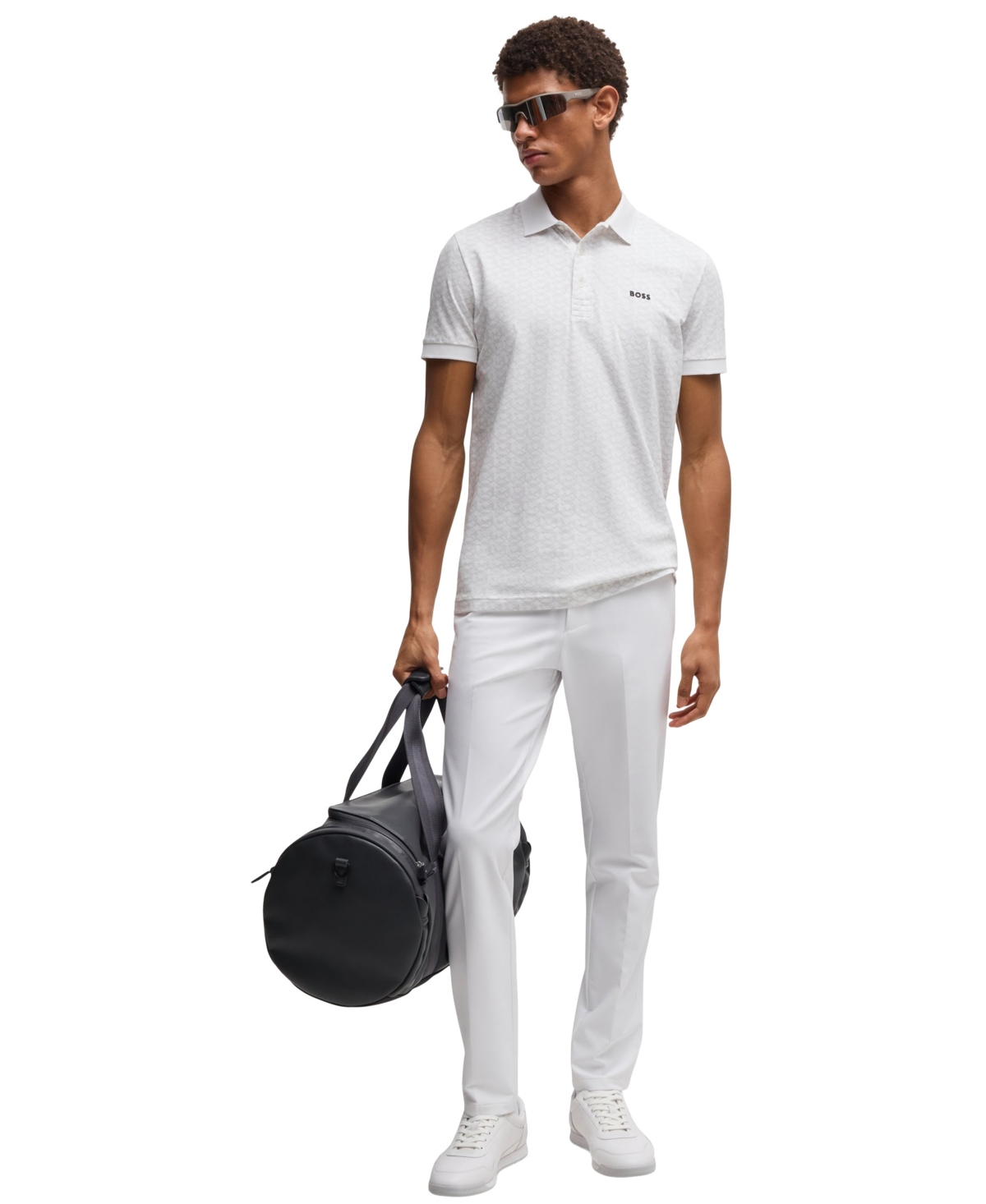 Hugo Boss Boss By  Men's Patterned Regular-fit Paddy Polo Shirt In White