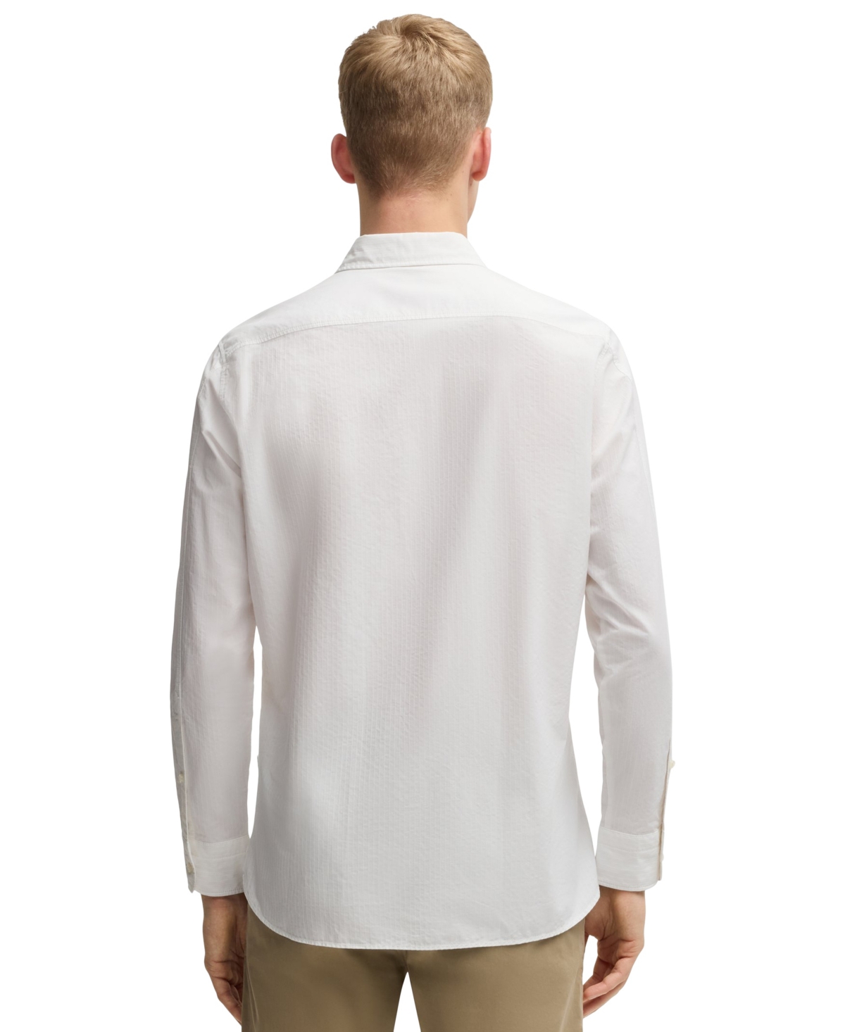 Hugo Boss Boss By  Men's Cotton Dobby Regular-fit Shirt In Gold