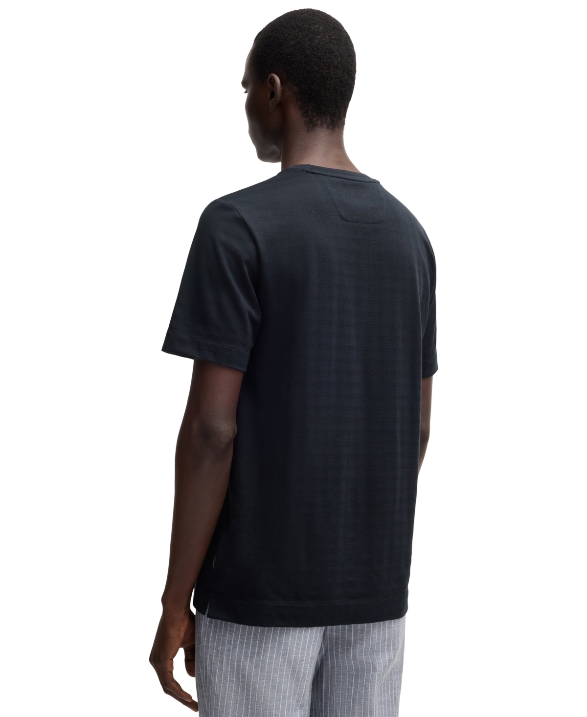 Hugo Boss Boss By  Men's Cotton-silk Blend Regular-fit T-shirt In Blue