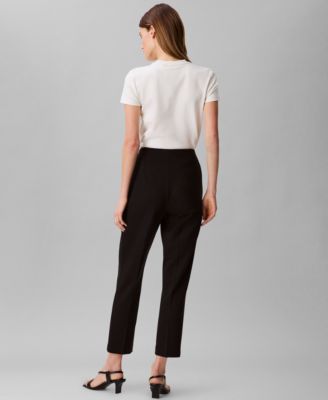 Women's Ponte Cropped Straight-Leg Pants
