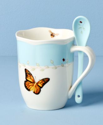 Butterfly Meadow Mugs with Spoons, Set of 2