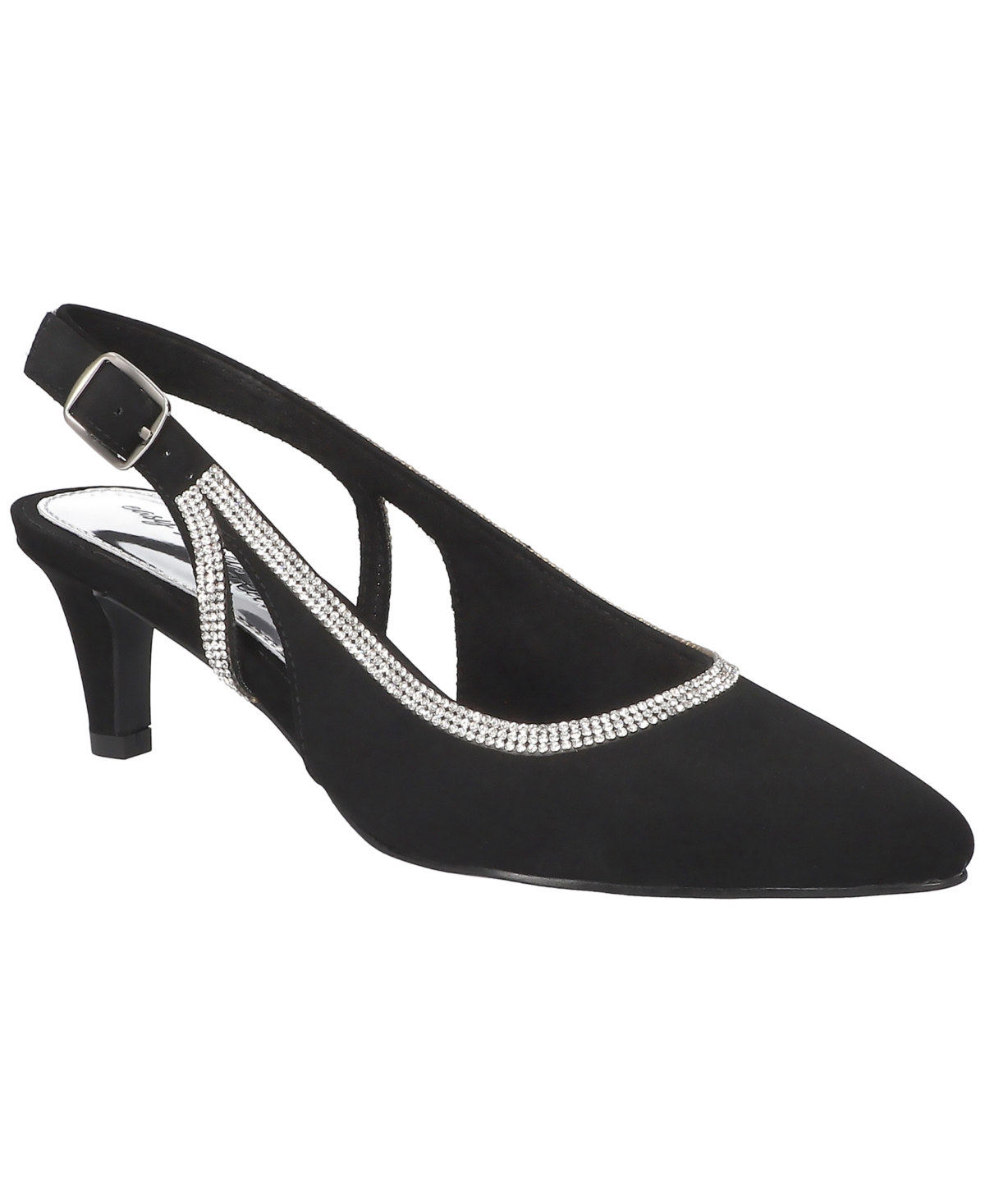 Easy Street Women's Glisten Buckle Slingback Pumps In Black