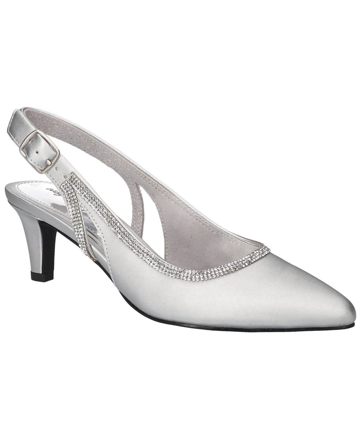 Easy Street Women's Glisten Buckle Slingback Pumps In Silver