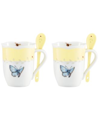 Butterfly Meadow Mug with Spoon, Set of 8, Exclusively at Macy's