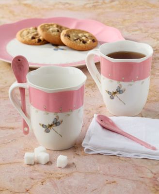 Butterfly Meadow Mug with Spoon, Set of 8, Exclusively at Macy's
