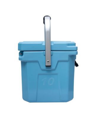 10 | 10.6 Qt. Premium Cooler with 2 Molded-in Cup Holders & Folding Aluminum Handle
