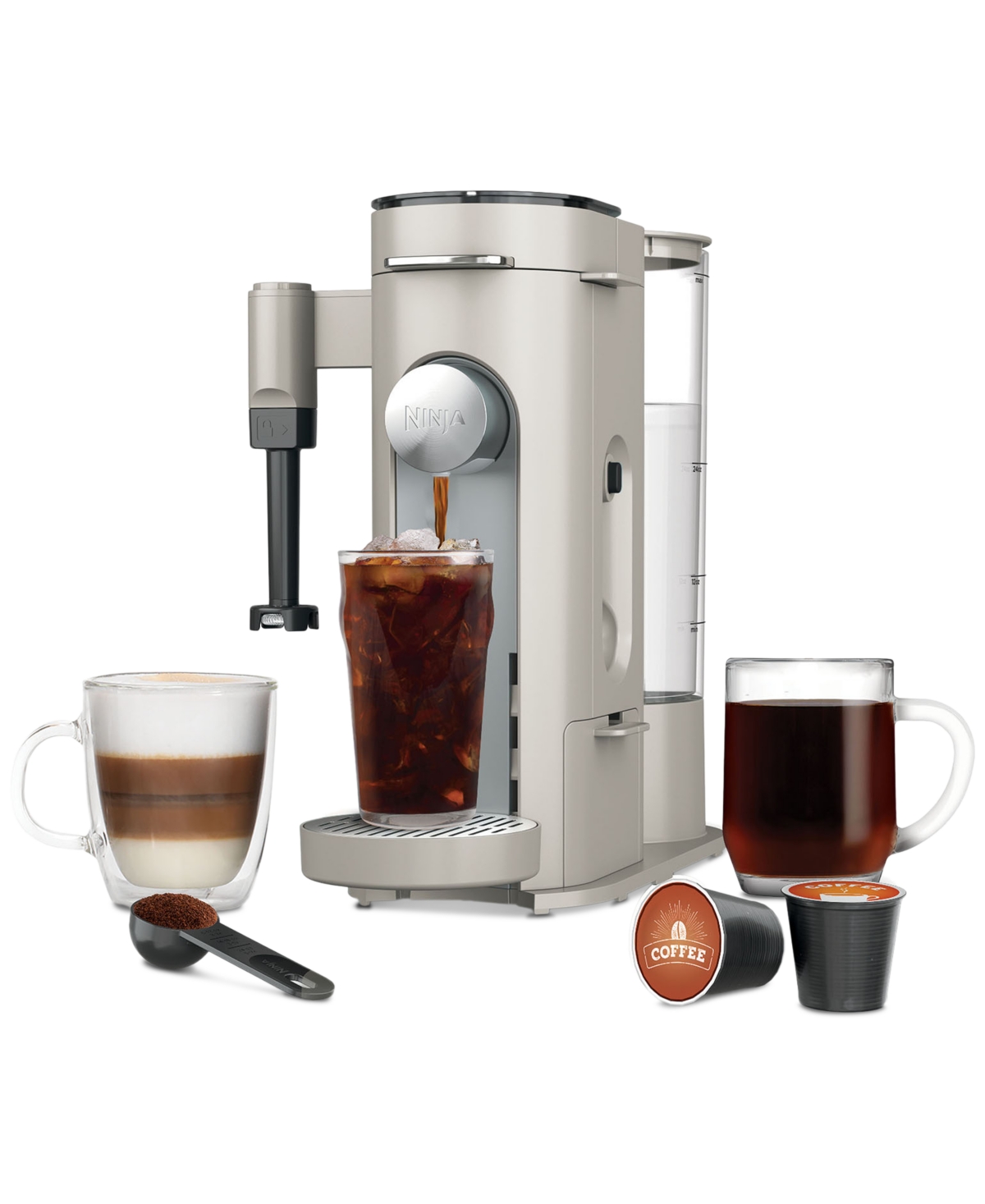 Ninja Pb051 Pods & Grounds Specialty Single-serve Coffee Maker In Stone