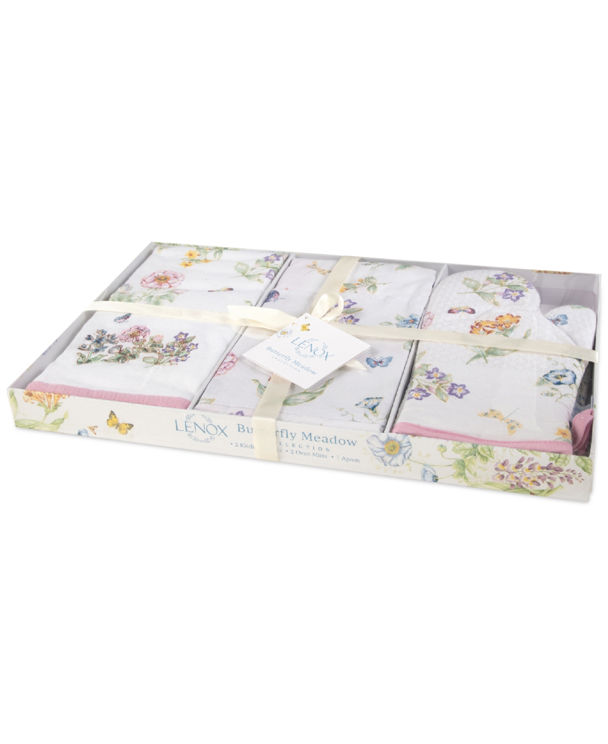 Lenox Butterfly Meadow 5-piece Kitchen Linens Gift Set In White