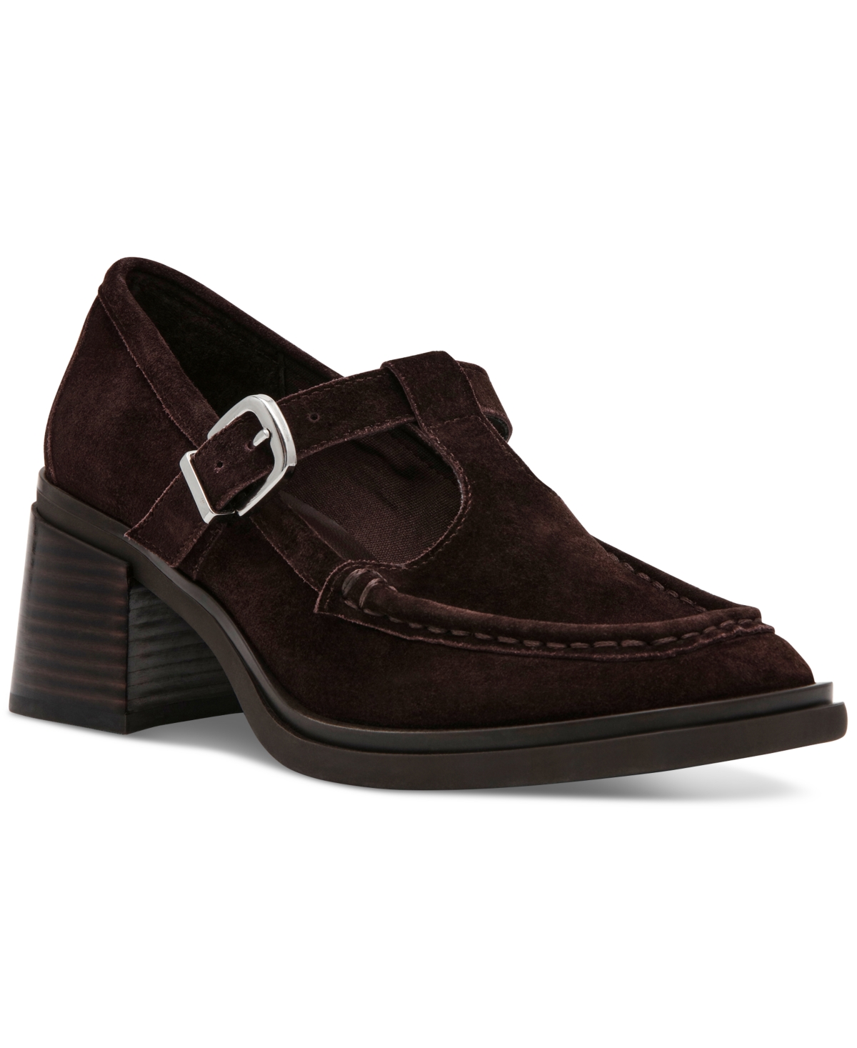 Steve Madden Beverlee Mary Jane Pump In Brown Suede