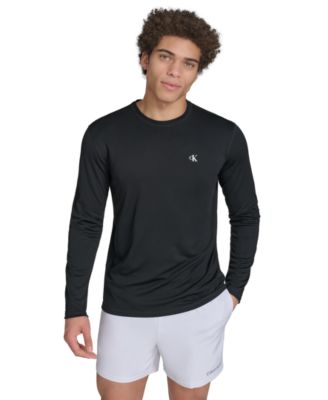 Calvin Klein Men's Monogram Long-Sleeve Swim Rash Guard - Macy's