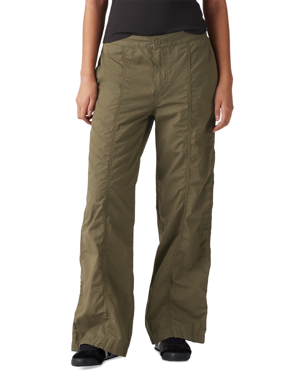 Levi's Women's Cotton Mid-rise Baggy Parachute Pants In Ivy Green