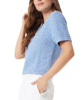 Sam Edelman Women's Colleen Novelty-Stitch Short-Sleeve