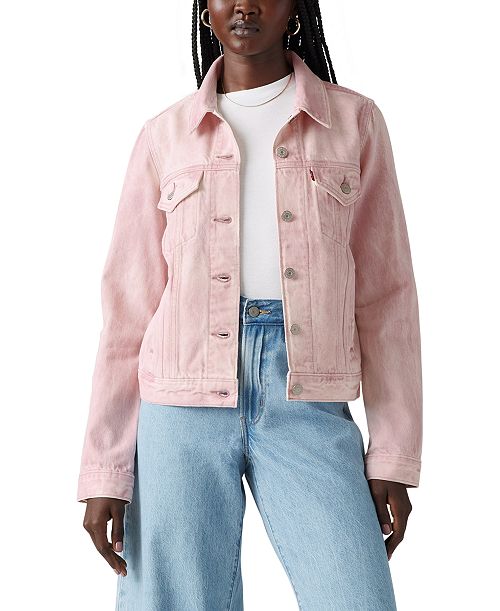 alfani Levi's Women's Original Cotton Denim Trucker Jacket Women's Fashion Shoes & Accessories