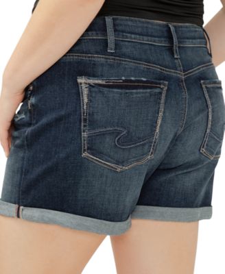 Plus Size Boyfriend Mid-Rise Luxe Stretch Shorts
