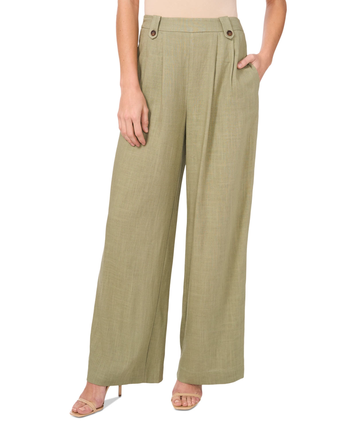 Women's Pleated Side-Zip Pants - Olive Sky