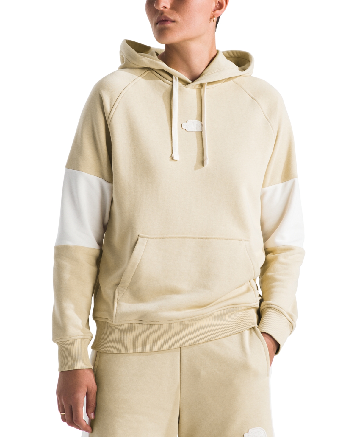 The North Face Women's Colorblocked Raglan-sleeve Hoodie In Gravel