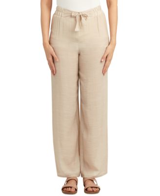 BCX - Juniors' High-Rise Tie-Front Gauze Pants