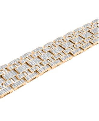 Men's Diamond Bracelet (4 ct. t.w) in 14k Gold-Plated Sterling Silver & Sterling Silver 
