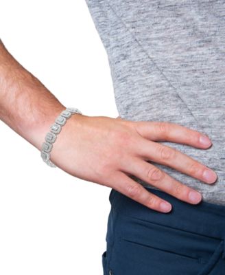 Men's Cubic Zirconia Cushion Bracelet in Sterling Silver