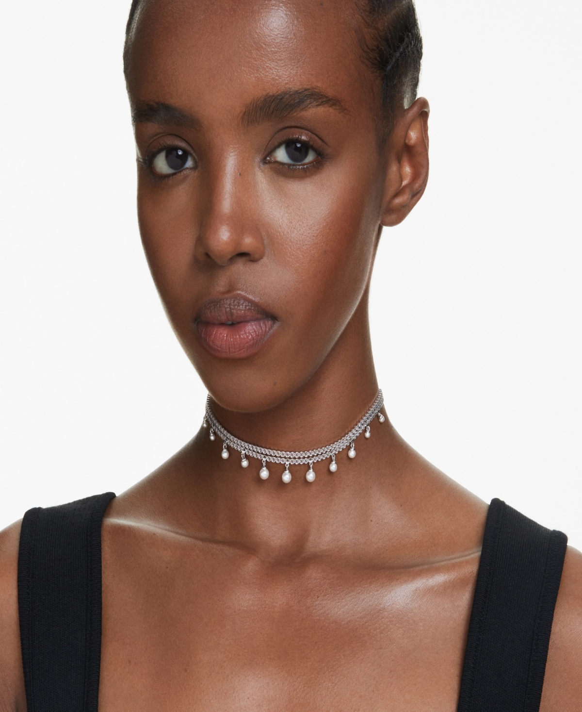 Swarovski X Ariana Grande Round Cut Choker In Metallic