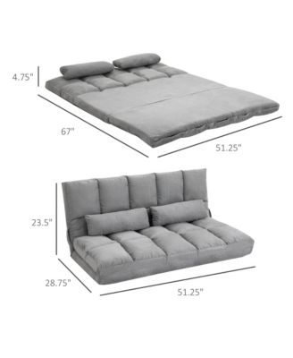 Convertible Floor Sofa with Adjustable Backrest and Headrest,