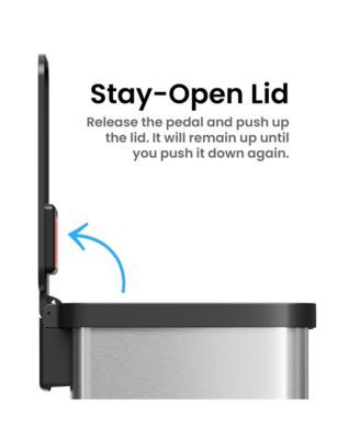 SoftStep 13.2 Gallon Slim Step Pedal Trash Can with Odor Filter, Elongated Stainless Steel Recycling Bin, Space-Saving Garbage Trashcan, 50 Liter Home Office Bedroom Livingroom Wastebasket