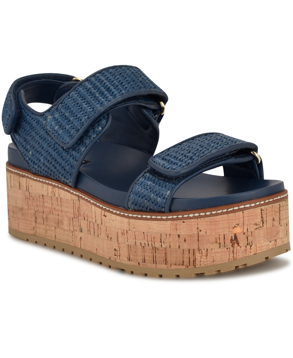Nine West Heavin Platform Wedge Sandal In Blue
