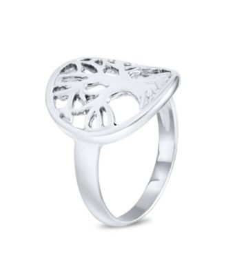 Silver Ring: Large Open Round Family Tree of Life Sterling Statement Piece