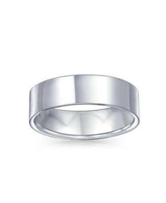 Minimalist Plain Simple .925 Sterling Silver Flat Band Ring 6MM