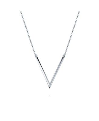 Minimalist Geometric Chevron V Pendant Necklace Plated