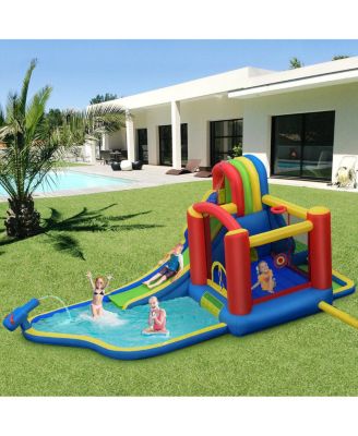Inflatable Kid Bounce House Slide Climbing Splash Park Pool Jumping Castle Without Blower