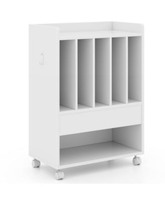 Rolling Turntable Stand with Drawer and Vinyl Storage for Living Room or Bedroom