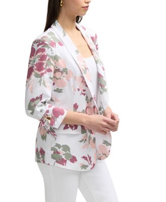 Women's Shawl Collar Blazer with Sleeve Grommet